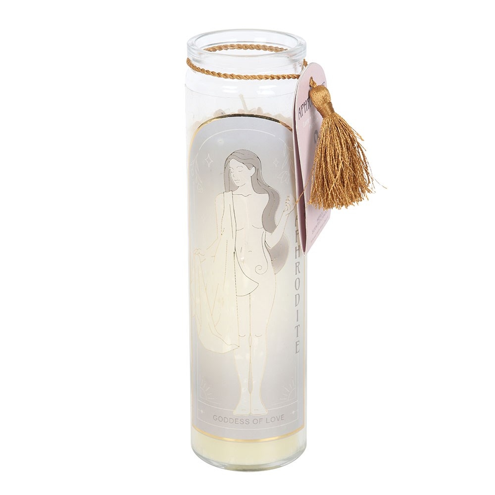 Something Different - Aphrodite Goddess Tube with Rose Quartz Crystals Scented Candle - Multicolours